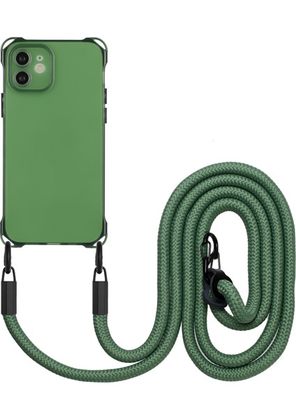 Iphone 12 Vaka Koruyucu Şok Geçirmez Tpu Telefon Kapağı Halat Arrağı Yeşil (Yurt Dışından)