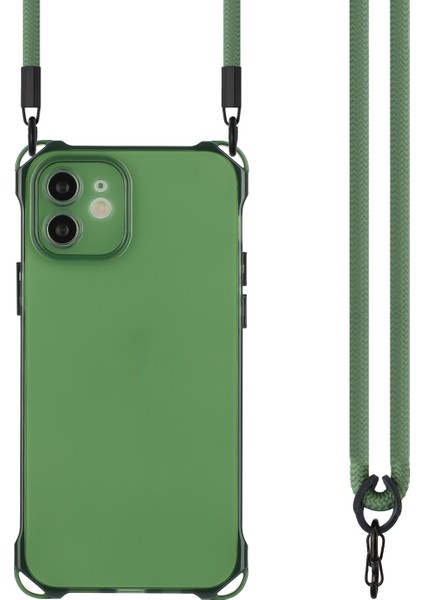 Iphone 12 Vaka Koruyucu Şok Geçirmez Tpu Telefon Kapağı Halat Arrağı Yeşil (Yurt Dışından)