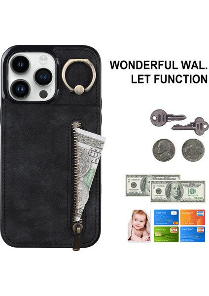 Iphone 12/12 Pro Cep Telefon Kılıf Kart Yuvaları Rfıd Blowantıon Pu+Tpu Geri Kapak Black (Yurt Dışından)