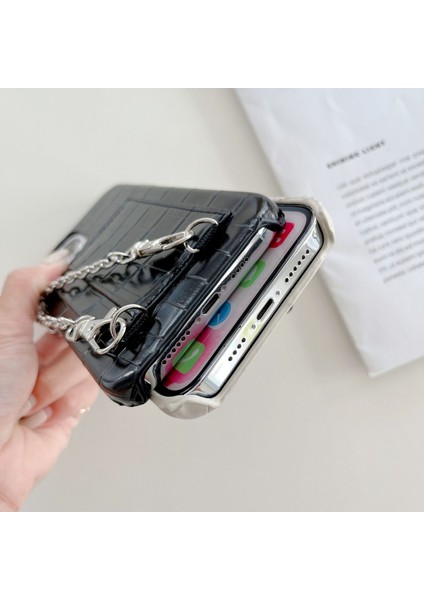 Iphone 15 Şok Geçirmez Kasa Için Timsah Dokulu Pu+Pc Telefon Kapağı 2 Kart Yuvaları Strap-Beige ile Anti-Drop Telefon Kabuğu (Yurt Dışından)