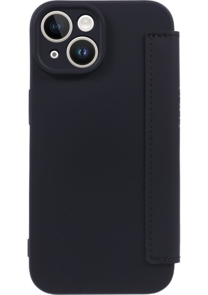 Iphone 15 Kart Tutucu Için Kickstand Sıvı Silikon Bump Düzeltili Koruyucu Kılıf Cilt Touch Telefon Kapak Black (Yurt Dışından) modelleri