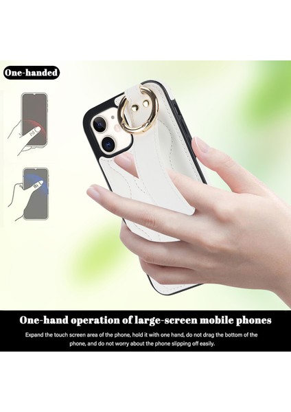 Iphone 12 Mini Case Wave Patal Pu+Tpu Kickstand Telefon Kapak-Beyaz (Yurt Dışından)
