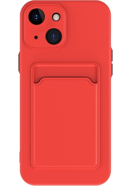 Iphone 15 Plus Için Ön Çizgiye Telefon Kasası Artı Pure Renkli Yumuşak Tpu Telefon Kapağı Kart Tutucu-Red ile (Yurt Dışından)