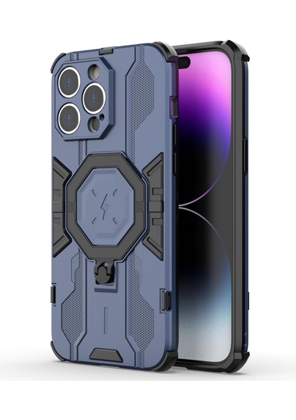 Iphone 14 Pro Max Koruyucu Telefon Kapak Yüzüğü Kickstand Pc+Tpu Geri Kılıf Mavisi (Yurt Dışından)