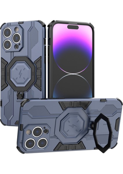 Iphone 14 Pro Max Koruyucu Telefon Kapak Yüzüğü Kickstand Pc+Tpu Geri Kılıf Mavisi (Yurt Dışından) fırsatları