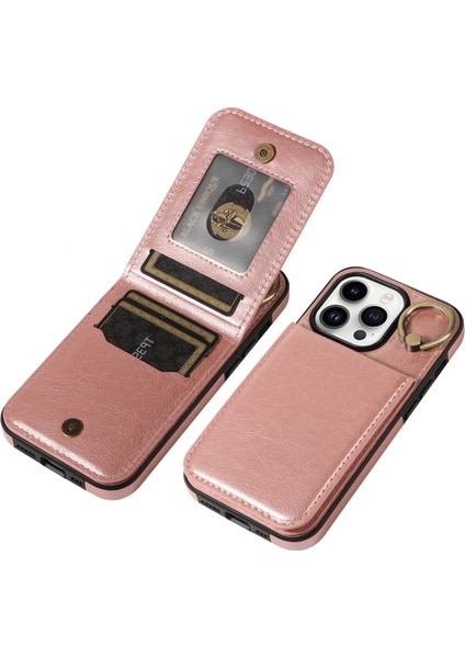 Iphone 14 Pro Case Card Tutucu Pu Deri+Tpu Şok Geçirmez Telefon Kapak Golü Altın (Yurt Dışından) fiyatları