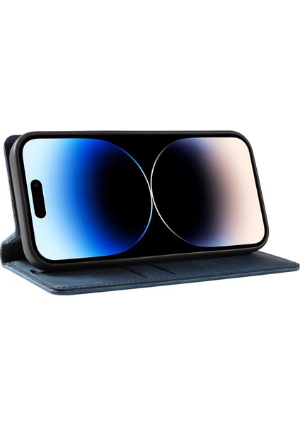 Iphone 15 Pro Pu Deri Deri Touch Cüzdan Stand Telefon Kapak Blue Için Koruyucu Kılıf (Yurt Dışından) modelleri