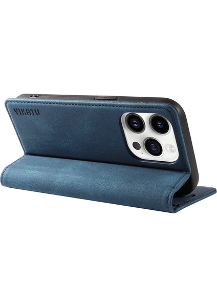 Iphone 15 Pro Pu Deri Deri Touch Cüzdan Stand Telefon Kapak Blue Için Koruyucu Kılıf (Yurt Dışından) fırsatları