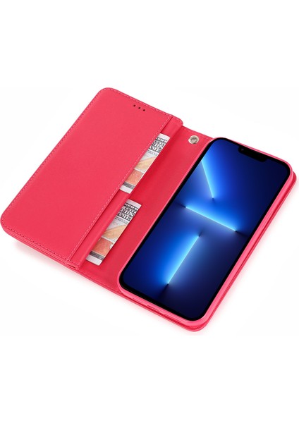 Iphone 13 Pro Cep Telefonu Kılıfı Strap Glitter Powder 9 Kart Tutucu Deri Kapak Gül (Yurt Dışından)