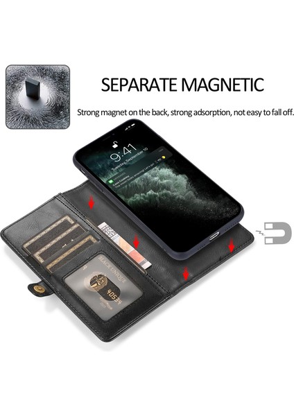 Iphone 14 Pro Söndürülebilir 2'si Tpu+Pu Deri Deri Şok Geçirmez Kapak Anti-Drop Telefon Vaka Black Için Cüzdan Telefon Kılıfı (Yurt Dışından) indirimleri