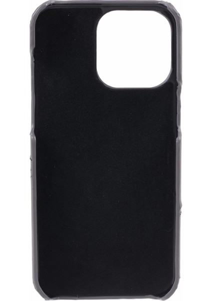 Iphone 15 Pro Max Shockproof Case Pu+Pc Telefon Kapağı 2 Kart Yuvaları Anti-Drop Telefon Vaka-Grey (Yurt Dışından)