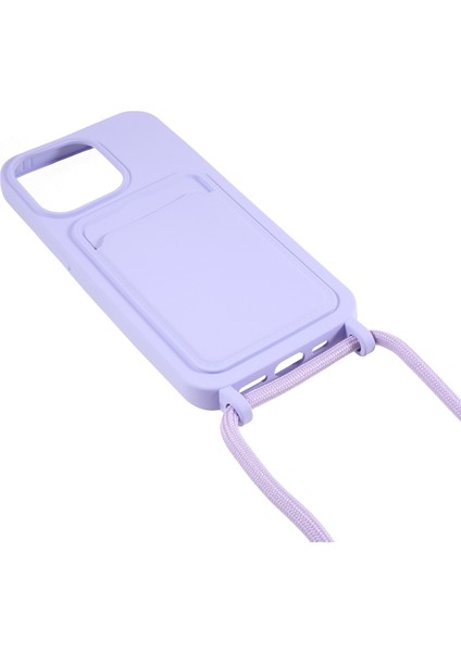 Iphone 15 Pro Max Telefon Kılıfı Için Sıvı Silikon Şok Geçirmez Kapak Kart Tutucu/kayış-Doğru (Yurt Dışından)