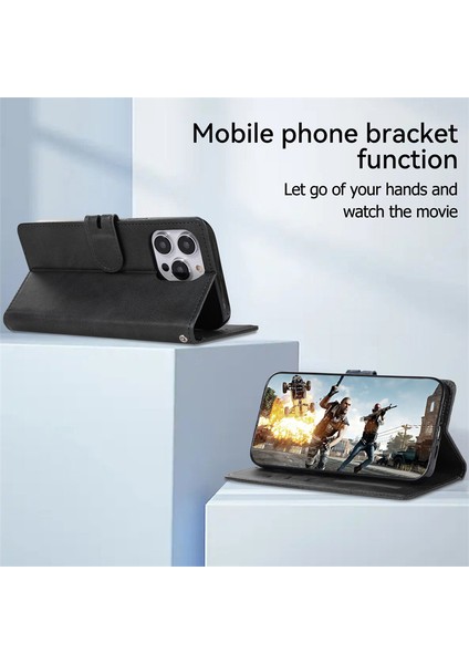 Iphone 15 Plus Için Pl Cüzdan Pu Deri Telefon Kapağı Şok Geçirmez Buzağı Dokusu Doku Standı Kılıf Kabuk-Kırmızı (Yurt Dışından)
