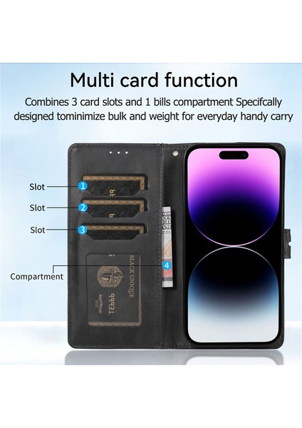 Iphone 15 Plus Için Pl Cüzdan Pu Deri Telefon Kapağı Şok Geçirmez Buzağı Dokusu Doku Standı Kılıf Kabuk-Kırmızı (Yurt Dışından)