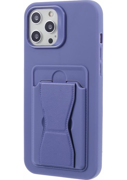 Iphone 12 Pro Max Için 6,7 Inç Kasa Kart Tutucu Kickstand Yumuşak Tpu Telefon Geri Koruyucu Mavi (Yurt Dışından)