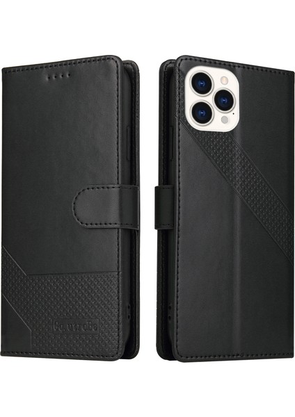 Iphone 15 Pro Case Için Cüzdan Stand-Black ile Deri Telefon Kapağı (Yurt Dışından)