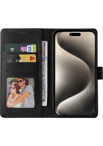 Iphone 15 Pro Case Için Cüzdan Stand-Black ile Deri Telefon Kapağı (Yurt Dışından) modelleri
