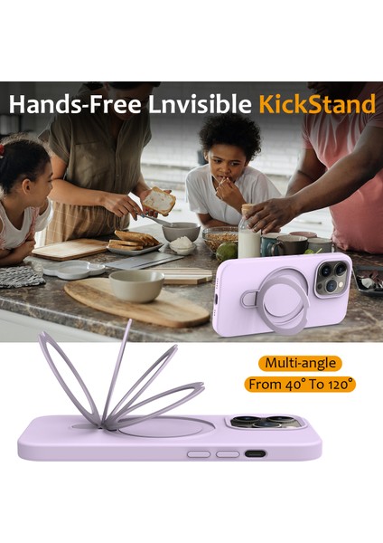 İPhone 14 Pro Max Kickstand Case PC+Silikon Kapağı MagSafe-Purple ile Uyumlu (Yurt Dışından) indirimleri