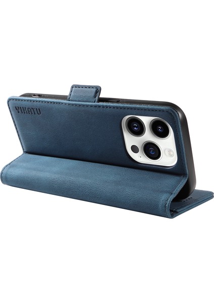 Iphone 15 Pro Pu Deri Kabuk Manyetik Cilt Touch Cüzdan Stand Kapak Mavisi Için Cep Telefonu Kılıfı (Yurt Dışından) fırsatları