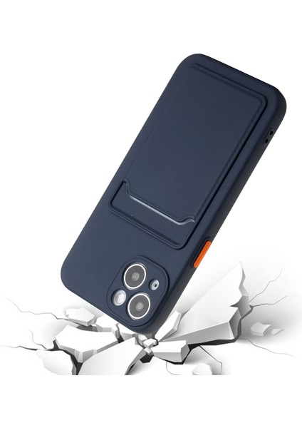Iphone 15 Plus Artı Yumuşak Tpu Telefon Kasası, Kart Yuvası-Dark Mavi ile Damla Geçirmez Arka Kapak (Yurt Dışından)