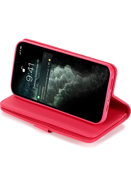 Iphone 12/12 Pro Kasa Glitter Powder Fermuar Cep 9 Kart Tutucu Deri Kapak Gül (Yurt Dışından)