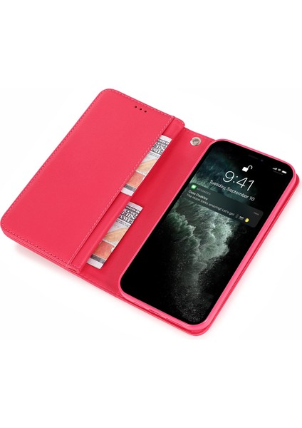 Iphone 12/12 Pro Kasa Glitter Powder Fermuar Cep 9 Kart Tutucu Deri Kapak Gül (Yurt Dışından)