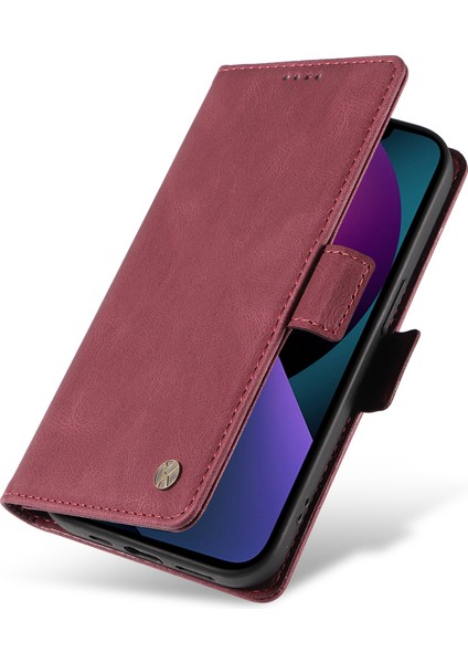 Iphone 15 Plus Anti-Cratch Kabuk Pu Deri Telefon Kılıfı Stand Kapağı Cilt-Touch Şok Geçirmez Cüzdan-Wine Kırmızı (Yurt Dışından) indirimleri