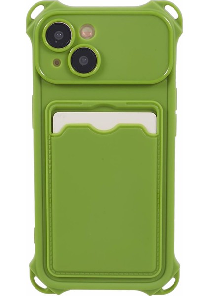 Iphone 13 Case Anti-Drop Tpu Telefon Kapağı Kart Yuvası (Hassas Kesim)-Yeşil (Yurt Dışından) modelleri