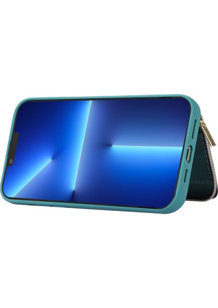 Iphone 13 Pro Kickstand Fermuar Telefon Kılıfı Cüzdan Kapağı Pu Derisi+Tpu Telefon Kabuk Yeşilliği (Yurt Dışından) fiyatları