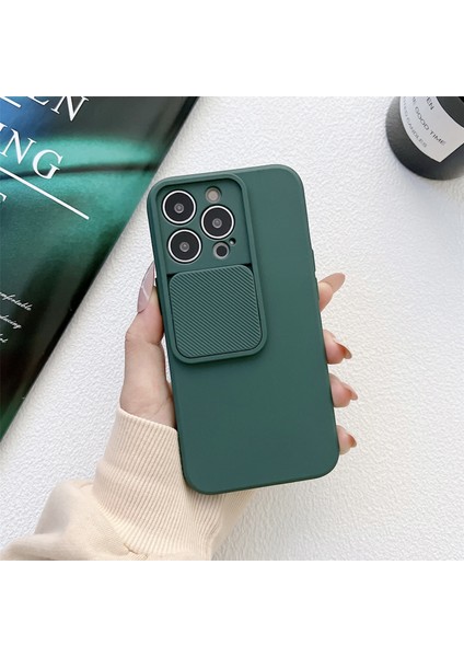 Dikey Slayt Kamera Ordu Yeşil ile iPhone 13 Pro Için Tmt Serisi Telefon Kılıfı (Yurt Dışından)