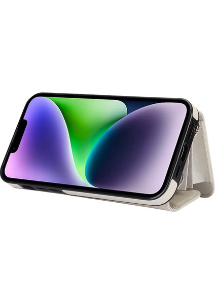 026 iPhone 14 Plus Içinplus Kickstand Case Card Yuvaları Crossbody Telefon Kapağı Deri+Tpu-White (Yurt Dışından) fırsatları