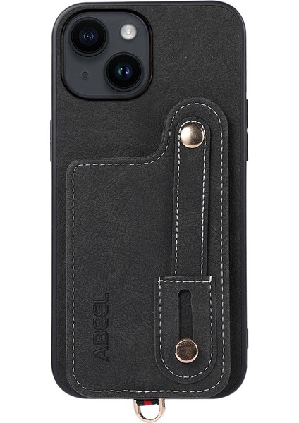iPhone 14 Plus Içinplus Kart Yuvalı Pu Deri Kaplamalı Tpu+Pc Litchi Doku Telefon Kickstand Cover-Black (Yurt Dışından)
