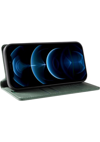 Iphone 12/12 Pro 6.1 Inç Pu Deri Cüzdan Kapağı Manyetik Kapanış Telefon Standı Vaka-Yeşil (Yurt Dışından)