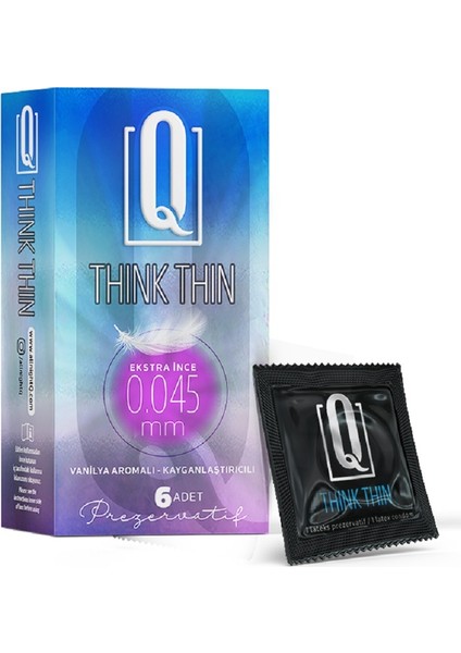 Q Think Thin 6'lı Ekstra Ince Vanilya Aromalı Prezervatif
