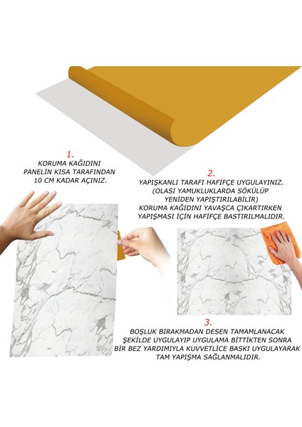 Kendinden Yapışkanlı Çizgili Desenli Pvc Panel 41X62 cm (12 Adet) 3 M²