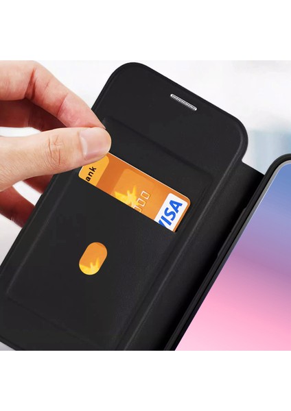 Iphone 13 Için 6.1 Inç Cep Telefonu Kılıfları Deri+Tpu+Akrilik Kart Tutucu Kabuk Kapağı-Siyah (Yurt Dışından) indirimleri