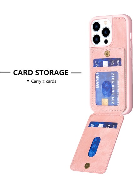 Iphone 15 Pro Matte Pu Deri Kaplamalı Tpu Telefon Kapağı Kart Tutucu-Pembe (Yurt Dışından) modelleri