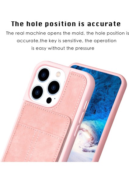 Iphone 15 Pro Matte Pu Deri Kaplamalı Tpu Telefon Kapağı Kart Tutucu-Pembe (Yurt Dışından) fırsatları