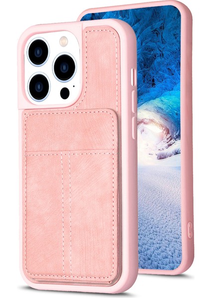 Iphone 15 Pro Matte Pu Deri Kaplamalı Tpu Telefon Kapağı Kart Tutucu-Pembe (Yurt Dışından) indirimleri