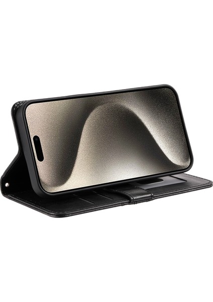 Iphone 14 Pro Case Cüzdan Stand Deri Telefon Koruyucu Kapak Bir Kayış-Siyah (Yurt Dışından)