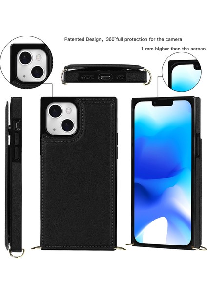 Iphone 15 Plus Manyetik Buttons Için Kickstand Telefon Kasası Rfıd Engelleme Kart Tutucu Kapak Uzun Kayış-Siyah (Yurt Dışından) fırsatları