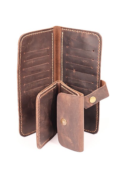 Deri Ikili Telefon Cüzdanı Crazy Deri Kampanya