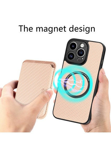 Iphone 15 Pro Max Magnetic Kart Tutucu Karbon Fiber Deri+Pc+Tpu Case-Khaki Için Çıkarılabilir Telefon Kapağı (Yurt Dışından) fiyatları