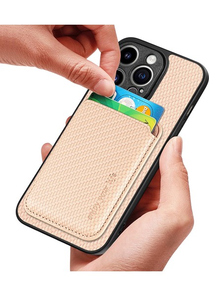 Iphone 15 Pro Max Magnetic Kart Tutucu Karbon Fiber Deri+Pc+Tpu Case-Khaki Için Çıkarılabilir Telefon Kapağı (Yurt Dışından) fırsatları