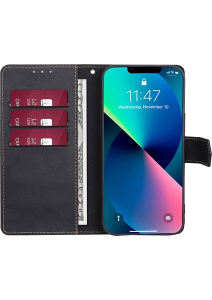 Iphone 15 Pro Magnetic Toka Folio Flip Pu Deri Cüzdan Cüzdan Cep Telefonu Katlanabilir Stand Kapak-Kırmızı (Yurt Dışından)