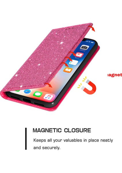 Iphone 15 Pro Max Kart Tutucu Telefon Kapağı Glitter Pu Deri Stand Akıllı Telefon Kılıfı (Yurt Dışından) indirimleri