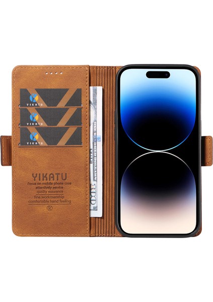 Iphone 15 Pro Pu Deri Kabuk Manyetik Cilt Touch Cüzdan Stand Kapak Kılıfı Için Cep Telefonu Kılıfı (Yurt Dışından) fiyatları