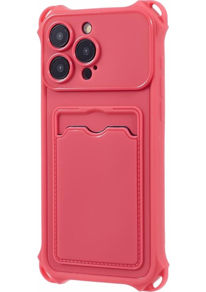Iphone 15 Pro Max Case Bırak-Kötü Tpu Kart Yuvası Telefon Kapağı (Hassas Kesim) -Rose (Yurt Dışından)