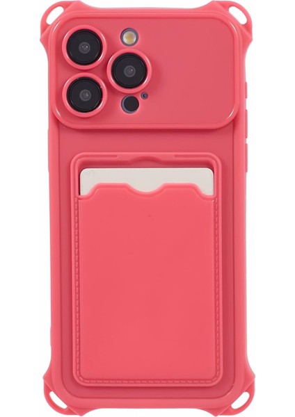 Iphone 15 Pro Max Case Bırak-Kötü Tpu Kart Yuvası Telefon Kapağı (Hassas Kesim) -Rose (Yurt Dışından)