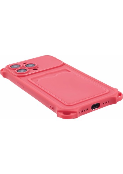 Iphone 15 Pro Max Case Bırak-Kötü Tpu Kart Yuvası Telefon Kapağı (Hassas Kesim) -Rose (Yurt Dışından)